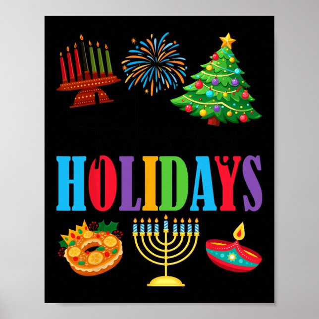 Póster Felices Fiestas Feliz Navidad Feliz Hanukkah Happ (Frente)