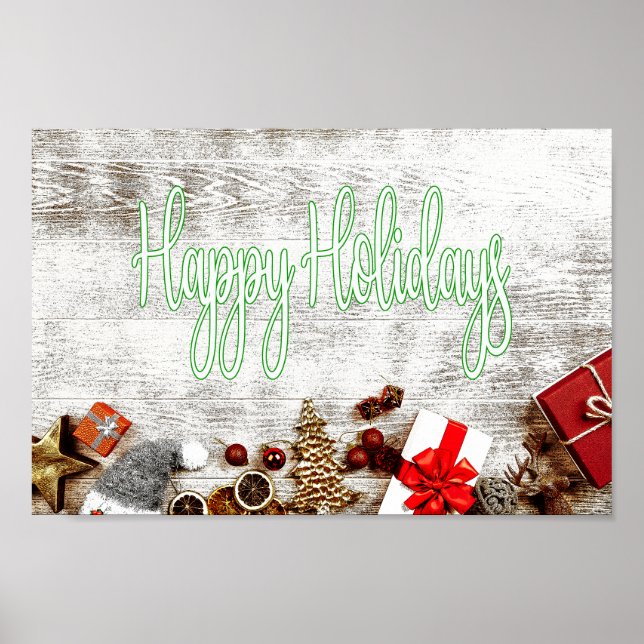 Póster Felices Fiestas - Feliz Navidad, saludo de tempora (Frente)