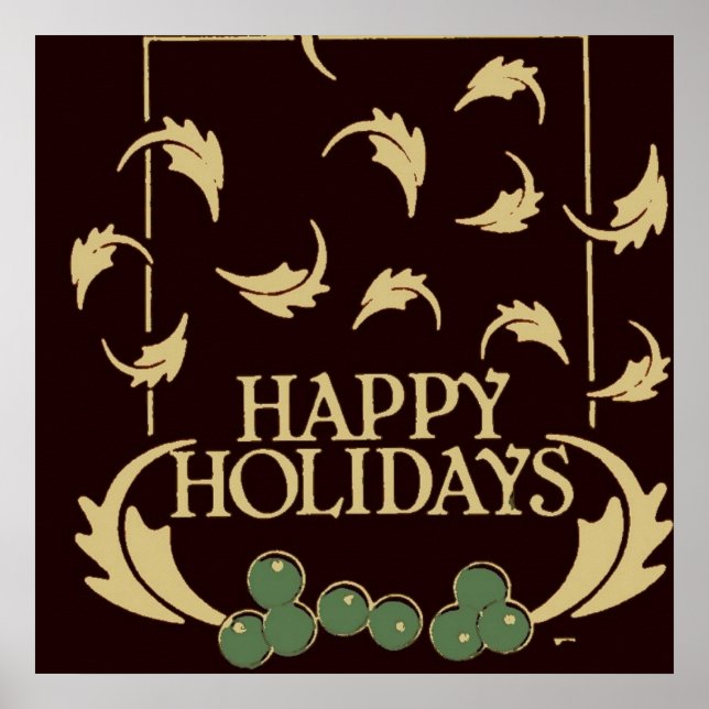 Póster Felices fiestas Holly (Frente)