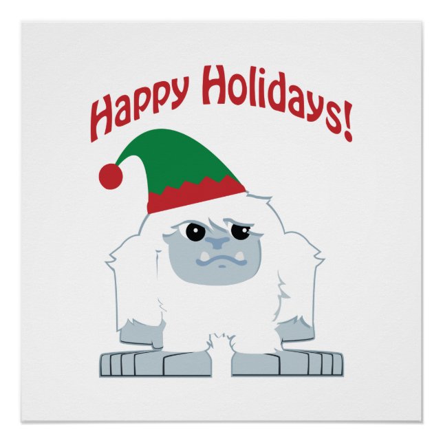 Póster ¡Felices Fiestas! Navidades Yeti (Anverso)