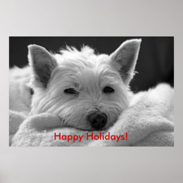 Póster Felices fiestas - Poster de Perro Westie