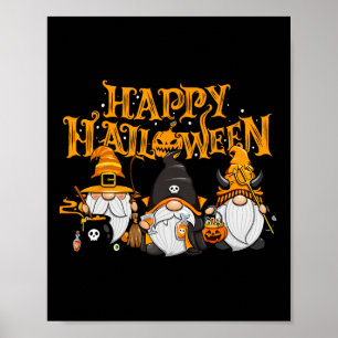 Póster Felices Gnomes de Halloween Vacaciones otoño de ca