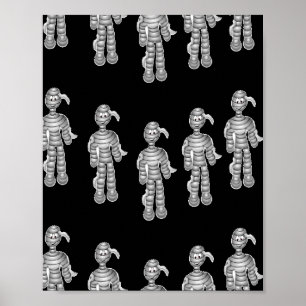 Póster Felices momias en negro