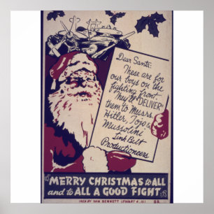 Póster Felices Navidad a todos y a todo el una buena