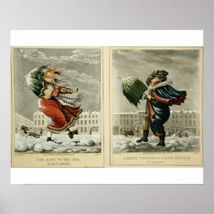 Póster Felices Navidad y una Feliz Año Nuevo en Londres: