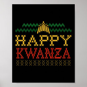 Póster Felices Navidades de Kwanzaa Hombres de vacaciones