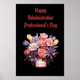Póster Felices profesionales administrativos Gracias tarj