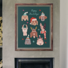 Felices vacaciones de perros de Navidades de Howli