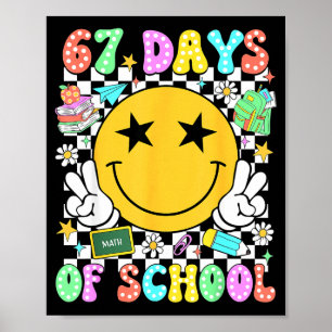 Póster Felices vibras del 67º día de escuela Cara sonrien