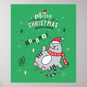 Póster Felices y divertidas felicitaciones a los gatos Na