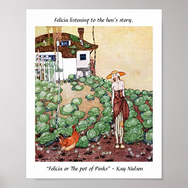 Póster Felicia escuchando la historia de la gallina Kay N (Frente)