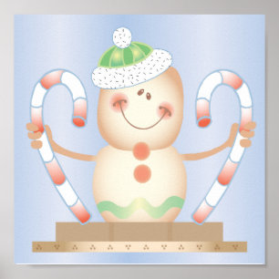 Póster FELICIDAD DE Smore_Gingerbread_Man_and_Candycane_ 