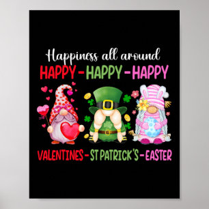 Póster Felicidad del gnomo de Pascua de San Patricio en S