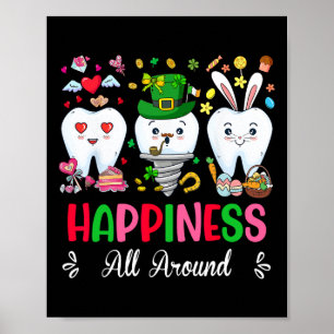 Póster Felicidad dental en todo Valentine St Patrick E