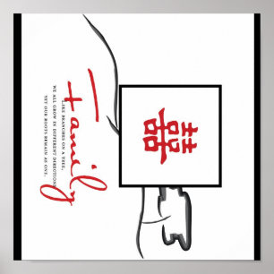 Póster Felicidad doble de la familia