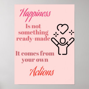 Póster Felicidad en acción: cita poster
