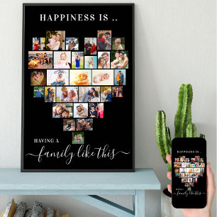 Póster Felicidad es una familia como esta Collage de Foto