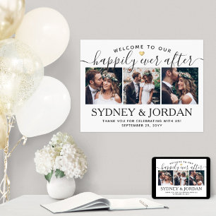 Póster Felicidad Eterna 3 Guion de Bienvenida para Boda c
