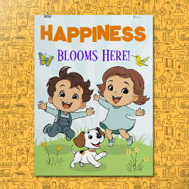 Póster Felicidad Inspiradora Cita Cute Personalizado Nurs