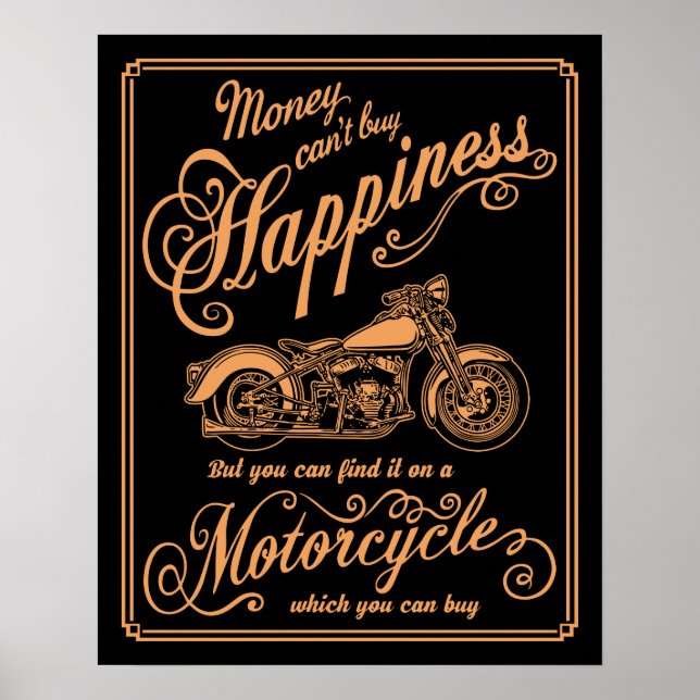 Póster Felicidad - Motocicleta (Frente)