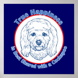 Póster Felicidad verdadera con un Cockapoo