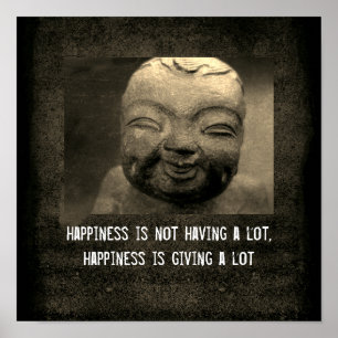 Póster felicidad zen cita poster riéndose Buda