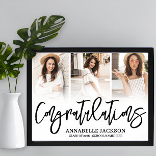 Póster Felicidades 3 Fotos Graduación