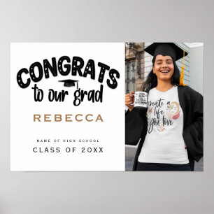 Póster Felicidades a nuestro graduado Foto Nombre Graduad