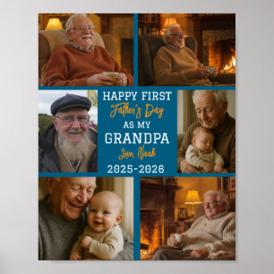 Póster Felicidades Colage de Fotos del Primer Día del Abu