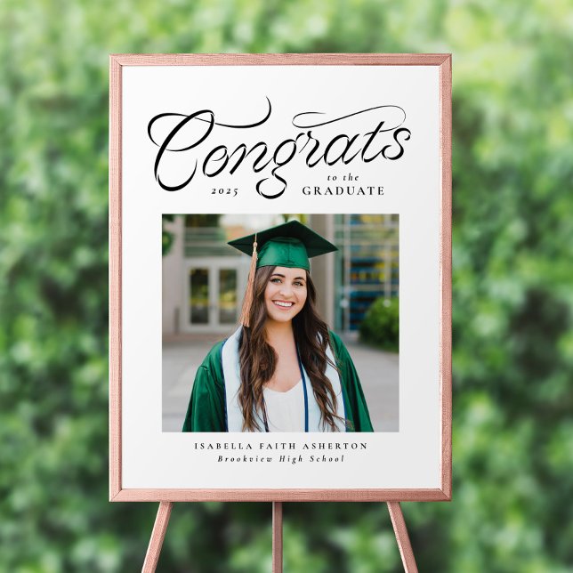 Póster Felicidades graduado foto trendy fiesta de graduac (Subido por el creador)