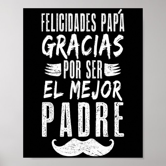 Póster Felicidades Papa gracias por ser el mejor padre (Frente)