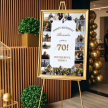 Felicidades por 70 Años Collage de Fotos