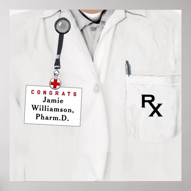 Póster Felicidades por la graduación de Doctor en Farmaci (Frente)