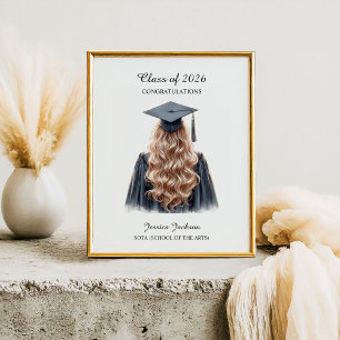 Póster Felicidades Rubia Graduada Promoción de