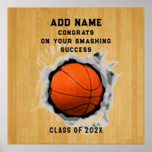 Póster Felicitaciones a los graduados del baloncesto