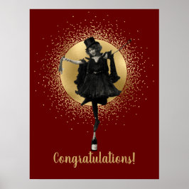Póster Felicitaciones a Vintage Top Hat Dancer
