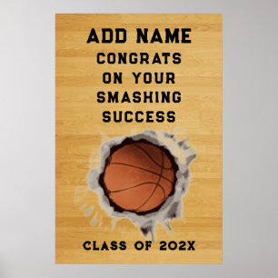 Póster Felicitaciones al equipo de baloncesto