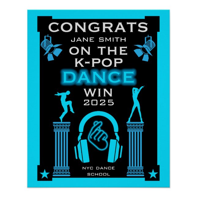 Póster Felicitaciones al ganador de la competencia de dan (Anverso)