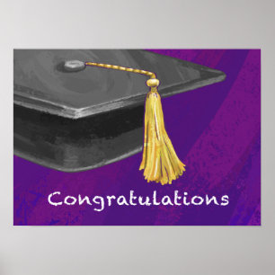 Póster Felicitaciones Black and Purple