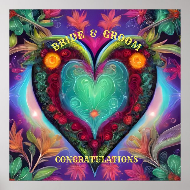 PÓSTER FELICITACIONES DE BRIDE Y GROOM (Frente)