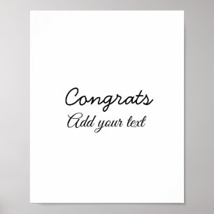 Póster Felicitaciones de graduación minimalistas simples