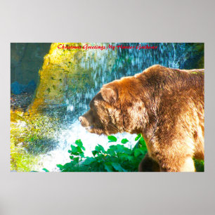 Póster Felicitaciones de Navidad a mi encuentro de cazado