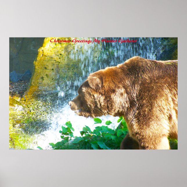 Póster Felicitaciones de Navidad a mi encuentro de cazado (Frente)