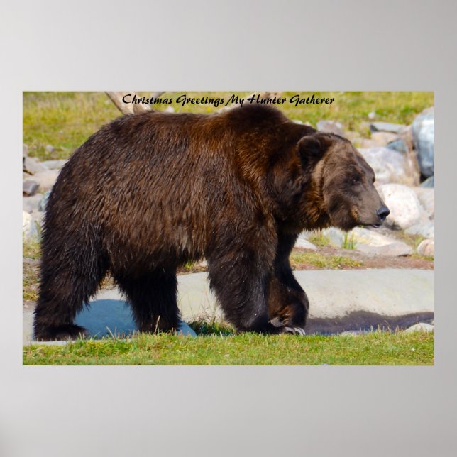 Póster Felicitaciones de Navidad a mi encuentro de cazado (Frente)