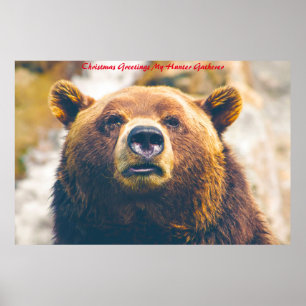 Póster Felicitaciones de Navidad a mi encuentro de cazado