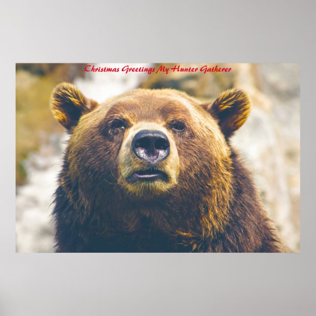 Póster Felicitaciones de Navidad a mi encuentro de cazado (Frente)