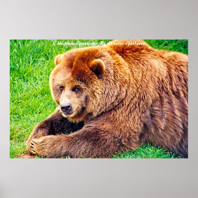 Póster Felicitaciones de Navidad a mi encuentro de cazado (Frente)