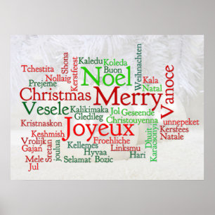 Póster Felicitaciones de Navidad en todo el mundo