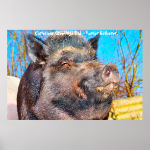 Póster Felicitaciones de Navidad Papá Hunter Gatherer