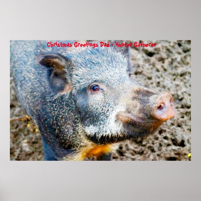 Póster Felicitaciones de Navidad Papá Hunter Gatherer (Frente)